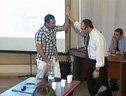 Pagano e corsista in aula